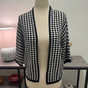 Worthington Black & White Open Knit Cardigan – Size Large